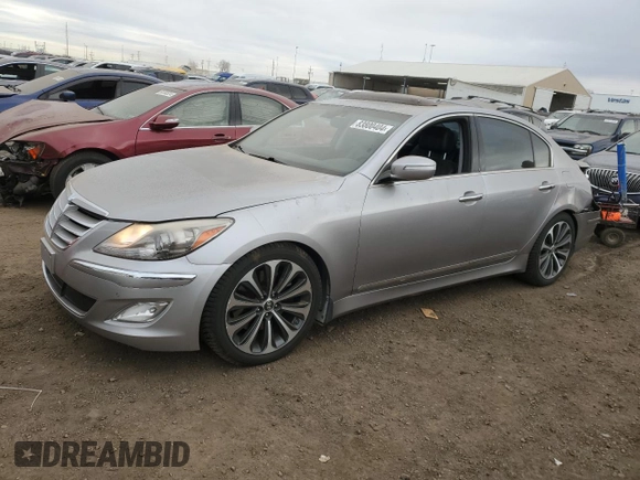 2012 Hyundai Genesis 5.0L R-Spec with VIN KMHGC4DH9CU192945, listed as a Copart auction lot 83800404 with 101,924 mi miles and Salvage Title. Bid and sale history available at carsss.com. Image 1.