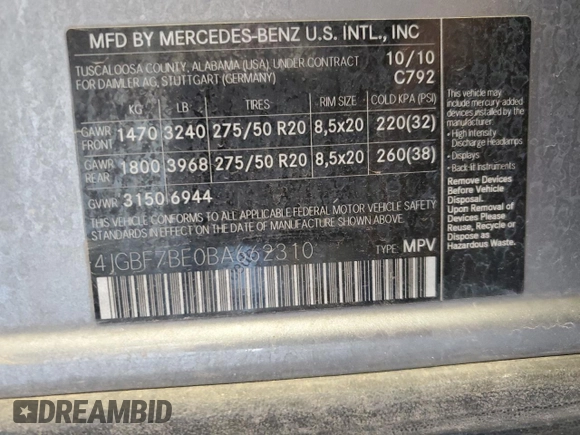 2011 Mercedes-Benz GL-Class GL 450 with VIN 4JGBF7BE0BA662310, listed as a Copart auction lot 77575144 with 155,642 mi miles and Clean Title. Bid and sale history available at carsss.com. Image 13.
