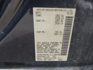 2019 Nissan Altima SV z VIN 1N4BL4DV5KC117058, wystawiony jako IAAI lot #42053795 z przebiegiem 87 737 mil mil oraz . Historia ofert i sprzedaży dostępna na DreamBid. Obrazek 9.