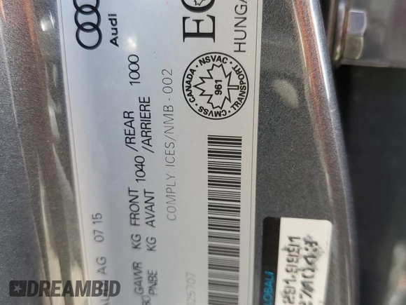 2016 Audi A3 z VIN WAUG7GFF0G1025707, wystawiony jako Copart lot #73721484 z przebiegiem 127 499 mil mil oraz Szkoda całkowita • Salvage title. Historia ofert i sprzedaży dostępna na DreamBid. Obrazek 12.