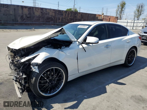 2015 Infiniti Q50 Premium with VIN JN1BV7AP7FM337221, listed as a Copart auction lot 50539345 with 113,075 mi miles and Salvage Title. Bid and sale history available at DreamBid. Image 1.