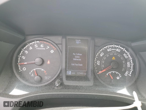 2019 Toyota Tacoma SR with VIN 5TFSX5EN7KX068425, listed as a Copart auction lot 57580835 with 125,491 mi miles and Salvage title. Bid and sale history available at DreamBid. Image 9.