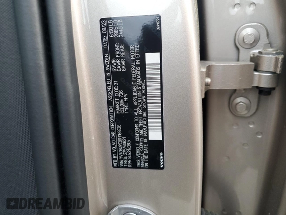 2024 Volvo XC90 Plus Bright Theme z VIN YV4062PE9R1169336, wystawiony jako Copart lot #56022465 z przebiegiem 8 129 mil mil oraz Szkoda całkowita • Salvage title. Historia ofert i sprzedaży dostępna na DreamBid. Obrazek 14.