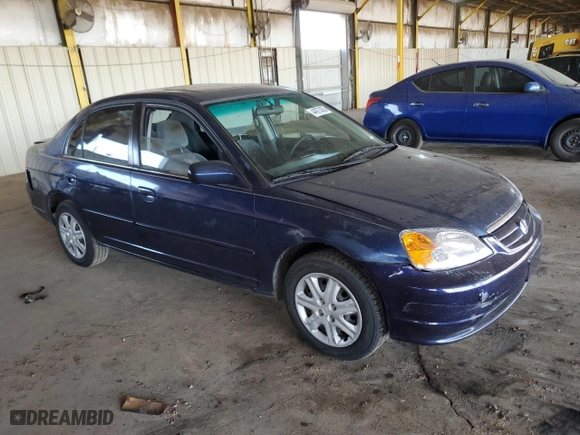 2002 Honda Civic EX with VIN 1HGES26722L043922, listed as a Copart auction lot 44972435 with 489,069 mi miles and Salvage Title. Bid and sale history available at carsss.com. Image 4.