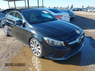 2018 Mercedes-Benz CLA with VIN WDDSJ4EB7JN517099, listed as a IAAI auction lot 41219944 with 117,746 mi miles. Bid and sale history available at carsss.com. Image 1.