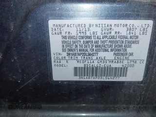 2013 Nissan Sentra S with VIN 3N1AB7AP2DL564277, listed as a IAAI auction lot 41964537 with 107,726 mi miles and . Bid and sale history available at DreamBid. Image 9.