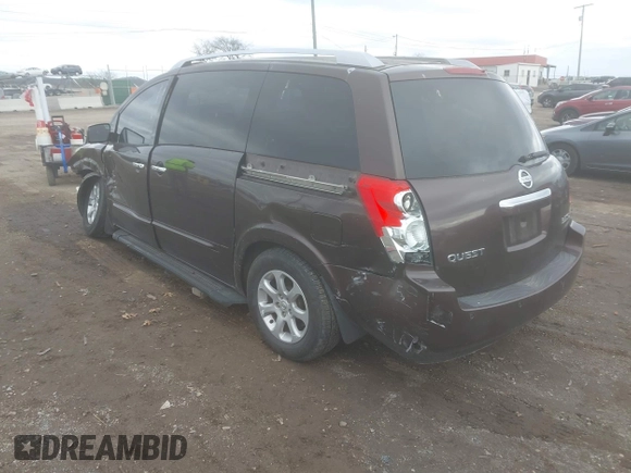 2007 Nissan Quest S with VIN 5N1BV28U77N107942, listed as a IAAI auction lot 41531962 with 179,808 mi miles. Bid and sale history available at carsss.com. Image 3.