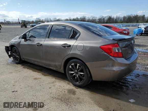 2012 Honda Civic EX with VIN 19XFB2F80CE053287, listed as a Copart auction lot 53332085 with 137,445 mi miles and Salvage Title. Bid and sale history available at DreamBid. Image 2.