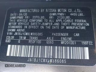 2020 Nissan Rogue Sport SL with VIN JN1BJ1CWXLW386085, listed as a IAAI auction lot 41573909 with 60,167 mi miles. Bid and sale history available at carsss.com. Image 9.