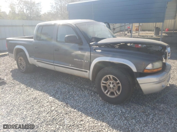 2002 Dodge Dakota SLT with VIN 1B7HL48NX2S512339, listed as a Copart auction lot 50911075 with 0 mi miles and Salvage Title. Bid and sale history available at carsss.com. Image 4.