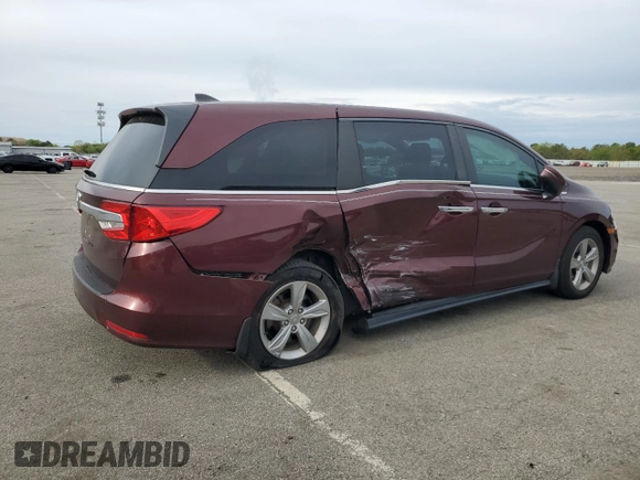 2019 Honda Odyssey EX-L z VIN 5FNRL6H72KB044895, wystawiony jako Copart lot #56573285 z przebiegiem 54 548 mil mil oraz Szkoda całkowita • Salvage title. Historia ofert i sprzedaży dostępna na DreamBid. Obrazek 3.