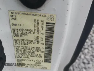 2015 Nissan Frontier SV with VIN 1N6AD0CU3FN757068, listed as a Copart auction lot 45978895 with Not provided miles and Salvage title. Bid and sale history available at DreamBid. Image 12.