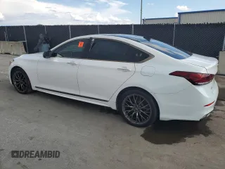 2018 Genesis G80 Sport z VIN KMHGN4JB7JU243284, wystawiony jako Copart lot #57919065 z przebiegiem 87 851 mil mil oraz Tytuł czysty. Historia ofert i sprzedaży dostępna na DreamBid. Obrazek 2.