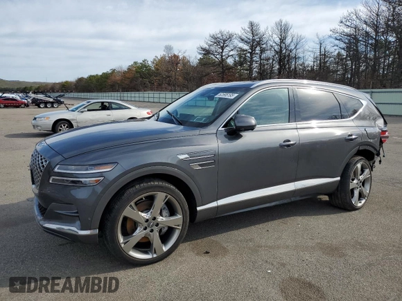 2023 Genesis GV80 with VIN KMUHCESC3PU124360, listed as a Copart auction lot 52595195 with 28,537 mi miles and Salvage title. Bid and sale history available at DreamBid. Image 1.