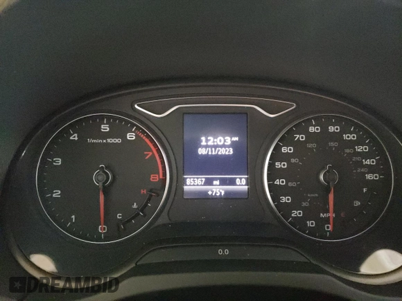 2015 Audi A3 2.0T Premium Plus with VIN WAUEFGFF3F1019537, listed as a Copart auction lot 64158263 with 85,367 mi miles. Bid and sale history available at carsss.com. Image 9.