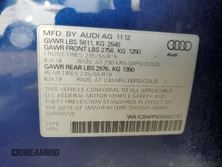 2013 Audi Q5 Hybrid Prestige with VIN WA1C8AFP5DA042187, listed as a Copart auction lot 43698115 with 197,161 mi miles and Clean title. Bid and sale history available at DreamBid. Image 13.