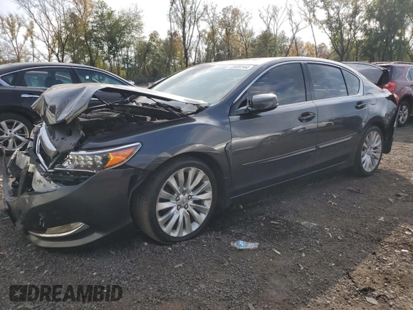 2014 Acura RLX Tech Pkg with VIN JH4KC1F54EC000323, listed as a Copart auction lot 72689144 with 0 mi miles and Salvage Title. Bid and sale history available at carsss.com. Image 1.