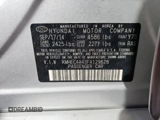 2015 Hyundai Sonata Hybrid Limited with VIN KMHEC4A43FA129628, listed as a Copart auction lot 45209123 with 142,389 mi miles. Bid and sale history available at carsss.com. Image 12.