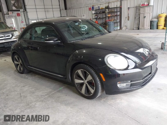 2012 Volkswagen Beetle 2.0T Turbo w/Sun/Snd/Nav PZEV with VIN 3VWVA7AT8CM617830, listed as a IAAI auction lot 42024546 with 91,688 mi miles. Bid and sale history available at carsss.com. Image 1.