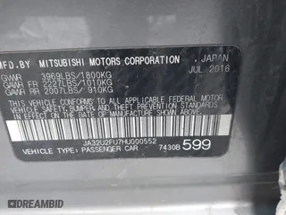 2017 Mitsubishi Lancer ES with VIN JA32U2FU7HU000552, listed as a IAAI auction lot 41868342 with 136,132 mi miles. Bid and sale history available at carsss.com. Image 9.