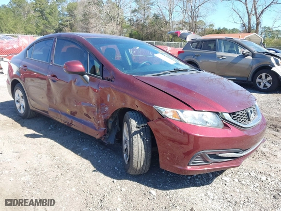 2013 Honda Civic Sdn LX with VIN 19XFB2F57DE096791, listed as a IAAI auction lot 41863226 with 78,173 mi miles. Bid and sale history available at carsss.com. Image 6.