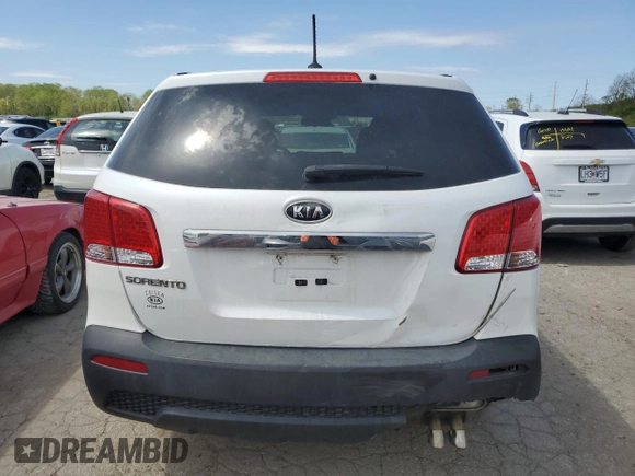 2013 Kia Sorento LX with VIN 5XYKTCA64DG321804, listed as a Copart auction lot 49775624 with 91,047 mi miles and Salvage Title. Bid and sale history available at carsss.com. Image 6.