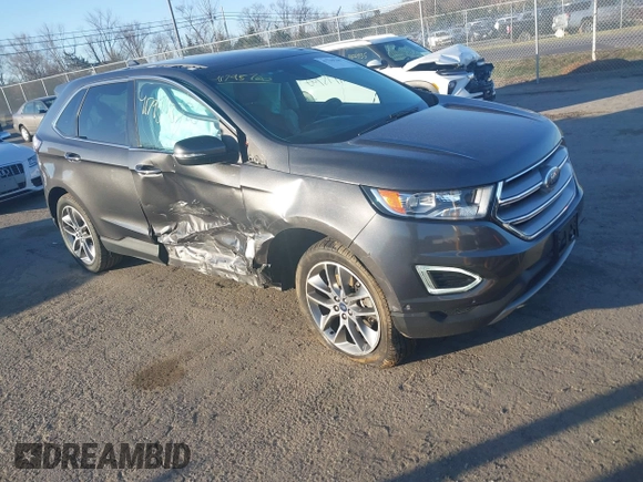 2015 Ford Edge Titanium with VIN 2FMPK4K87FBB77277, listed as a IAAI auction lot 41795760 with 164,844 mi miles. Bid and sale history available at carsss.com. Image 1.