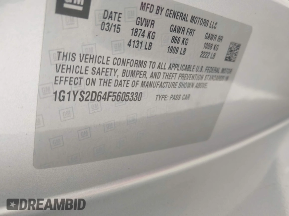 2015 Chevrolet Corvette Z06 2LZ z VIN 1G1YS2D64F5605330, wystawiony jako IAAI lot #42059620 z przebiegiem Nie podano mil oraz . Historia ofert i sprzedaży dostępna na DreamBid. Obrazek 9.