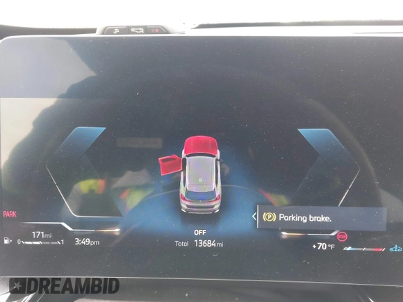 2023 BMW X1 xDrive28i with VIN WBX73EF02P5Y08733, listed as a IAAI auction lot 41901171 with 13,684 mi miles and . Bid and sale history available at DreamBid. Image 7.