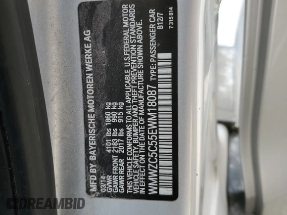 2014 MINI Countryman S with VIN WMWZC5C55EWM18087, listed as a Copart auction lot 68661614 with Not provided miles and Salvage title. Bid and sale history available at DreamBid. Image 14.