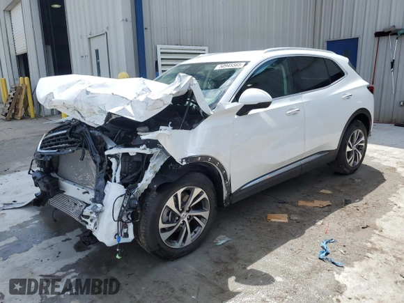 2023 Buick Envision Essence with VIN LRBFZPR48PD234726, listed as a Copart auction lot 50945565 with 7,994 mi miles and Salvage Title. Bid and sale history available at carsss.com. Image 1.