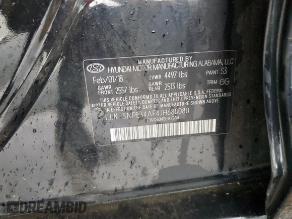 2018 Hyundai Sonata SEL z VIN 5NPE34AF4JH688080, wystawiony jako Copart lot #54577985 z przebiegiem 70 243 mil mil oraz Szkoda całkowita • Salvage title. Historia ofert i sprzedaży dostępna na DreamBid. Obrazek 13.