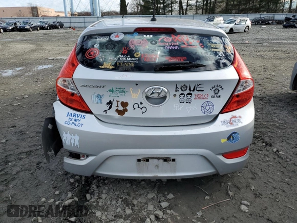 2013 Hyundai Accent GS with VIN KMHCT5AE9DU072126, listed as a Copart auction lot 86520734 with 0 mi miles and Salvage Title. Bid and sale history available at carsss.com. Image 6.