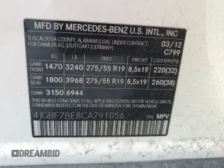 2012 Mercedes-Benz GL 450 with VIN 4JGBF7BE8CA791056, listed as a Copart auction lot 55806055 with 244,972 mi miles and Clean Title. Bid and sale history available at DreamBid. Image 13.