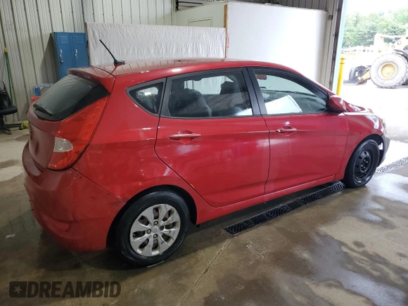 2015 Hyundai Accent GS with VIN KMHCT5AE8FU220916, listed as a Copart auction lot 55461005 with 197,811 mi miles and Salvage Title. Bid and sale history available at carsss.com. Image 3.