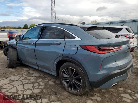2022 Infiniti QX55 Sensory with VIN 3PCAJ5L33NF100915, listed as a Copart auction lot 75861324 with Not provided miles and Salvage title. Bid and sale history available at DreamBid. Image 2.