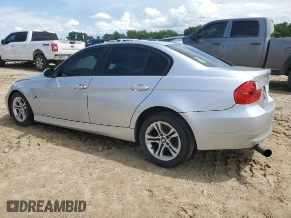 2008 BMW 3 Series 328xi with VIN WBAVC73508KX92158, listed as a Copart auction lot 61640585 with 168,101 mi miles and Salvage title. Bid and sale history available at DreamBid. Image 2.