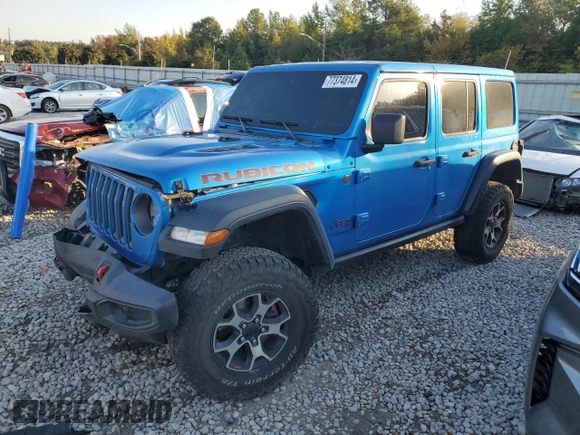 2022 Jeep Wrangler Unlimited Rubicon with VIN 1C4HJXFG8NW106102, listed as a Copart auction lot 77374814 with 45,546 mi miles and Salvage title. Bid and sale history available at DreamBid. Image 1.
