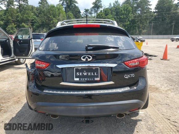 2017 Infiniti QX70 с VIN JN8CS1MW9HM413278, выставлен на аукционе Copart как лот 62882325 с пробегом 89 225 миль миль и Списание • Salvage title. История ставок и продаж доступна на DreamBid. Изображение 6.