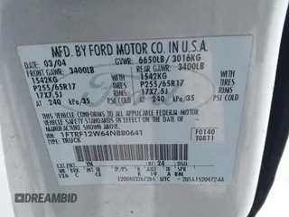 2004 Ford F-150 XL with VIN 1FTRF12W64NB80641, listed as a IAAI auction lot 41815717 with 258,175 mi miles. Bid and sale history available at carsss.com. Image 9.