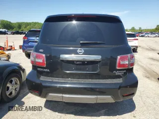 2019 Nissan Armada Platinum with VIN JN8AY2NE1K9756596, listed as a Copart auction lot 52228374 with Not Provided miles and Salvage Title. Bid and sale history available at carsss.com. Image 6.