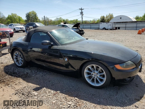 2003 BMW Z4 2.5i with VIN 4USBT33443LS46515, listed as a Copart auction lot 54763745 with Not provided miles and Salvage title. Bid and sale history available at DreamBid. Image 4.