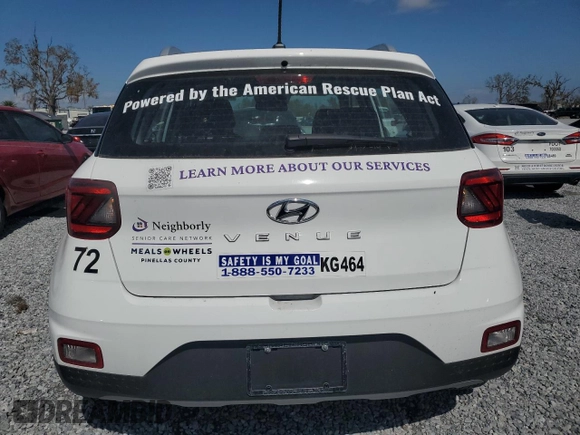 2024 Hyundai Venue SEL with VIN KMHRC8A39RU285336, listed as a Copart auction lot 45904065 with Not provided miles and Salvage title. Bid and sale history available at DreamBid. Image 6.