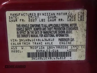 2008 Nissan Sentra S z VIN 3N1AB61EX8L636812, wystawiony jako IAAI lot #42278541 z przebiegiem 175 662 mil mil oraz . Historia ofert i sprzedaży dostępna na DreamBid. Obrazek 9.