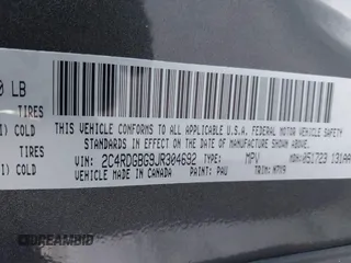 2018 Dodge Grand Caravan SE Plus with VIN 2C4RDGBG9JR304692, listed as a IAAI auction lot 41568591 with 48,139 mi miles and . Bid and sale history available at DreamBid. Image 9.