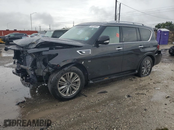 2018 Infiniti QX80 with VIN JN8AZ2NF0J9663296, listed as a Copart auction lot 74914604 with Not Provided miles and Non Repairable. Bid and sale history available at carsss.com. Image 1.