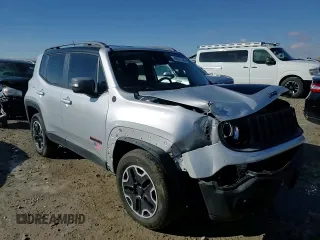 2015 Jeep Renegade Trailhawk with VIN ZACCJBCT0FPB56244, listed as a Copart auction lot 46077635 with 98,455 mi miles and Salvage Title. Bid and sale history available at DreamBid. Image 10.