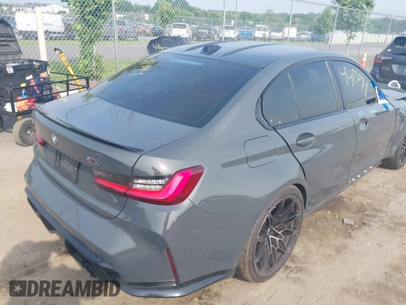 2025 BMW M3 Competition xDrive with VIN WBS33HJ01SFT92884, listed as a IAAI auction lot 42473044 with 7,617 mi miles and . Bid and sale history available at DreamBid. Image 4.