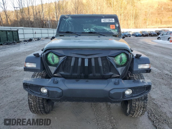 2021 Jeep Wrangler Unlimited Willys Sport with VIN 1C4HJXDG1MW737422, listed as a Copart auction lot 42213845 with 77,363 mi miles and Salvage title. Bid and sale history available at DreamBid. Image 5.