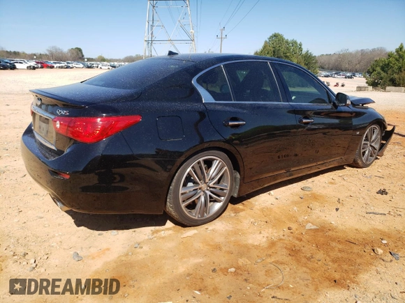 2014 Infiniti Q50 Sport with VIN JN1BV7AP9EM689053, listed as a Copart auction lot 50143775 with 148,971 mi miles and Salvage Title. Bid and sale history available at DreamBid. Image 3.
